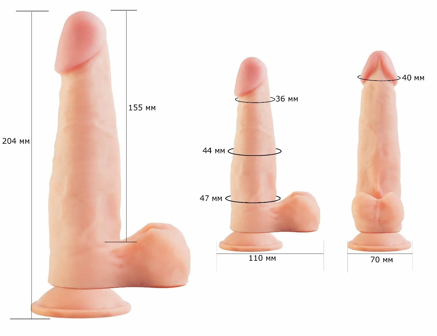 фаллоимитатор  human copy 7"3  611603ru в 