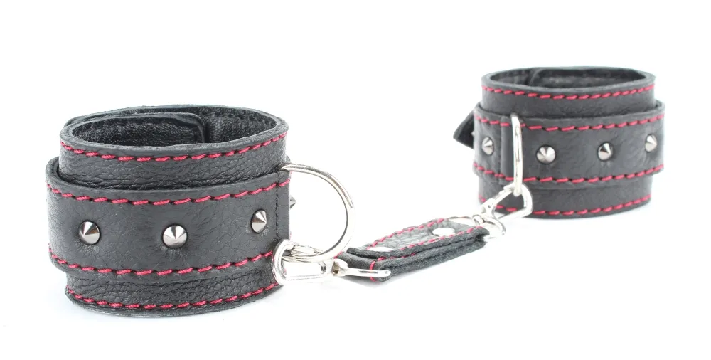 наручники из натуральной кожи с шипами 51034ars в 