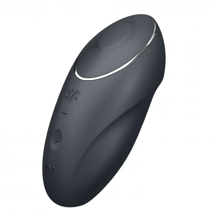 вибромассажер satisfyer tap & climax 1, силикон, серый, 11 см в 