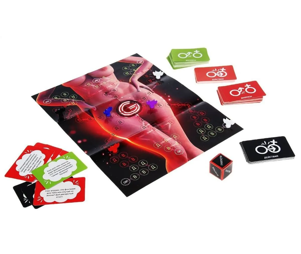 игра карточная "точка g", с полем в 