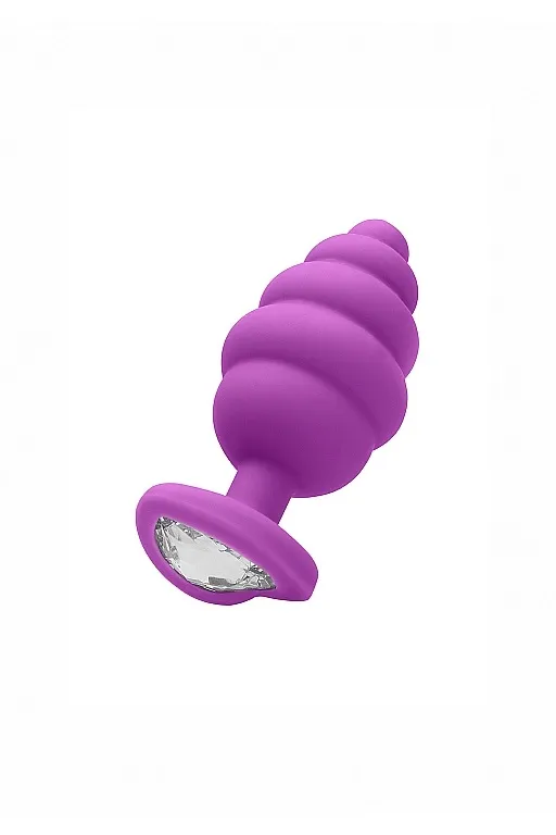 Анальная пробка Regular Ribbed Diamond Heart Plug