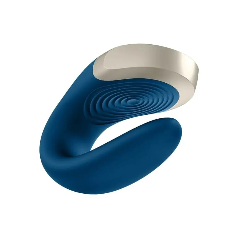 парный вибратор satisfyer double love с возможностью управления через пульт и приложение (голубой) в 