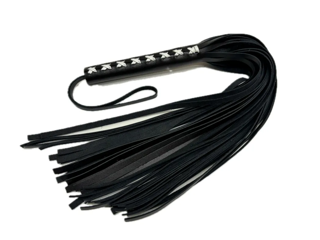 плеть кожаная с белым плетением 6019-2ars в 