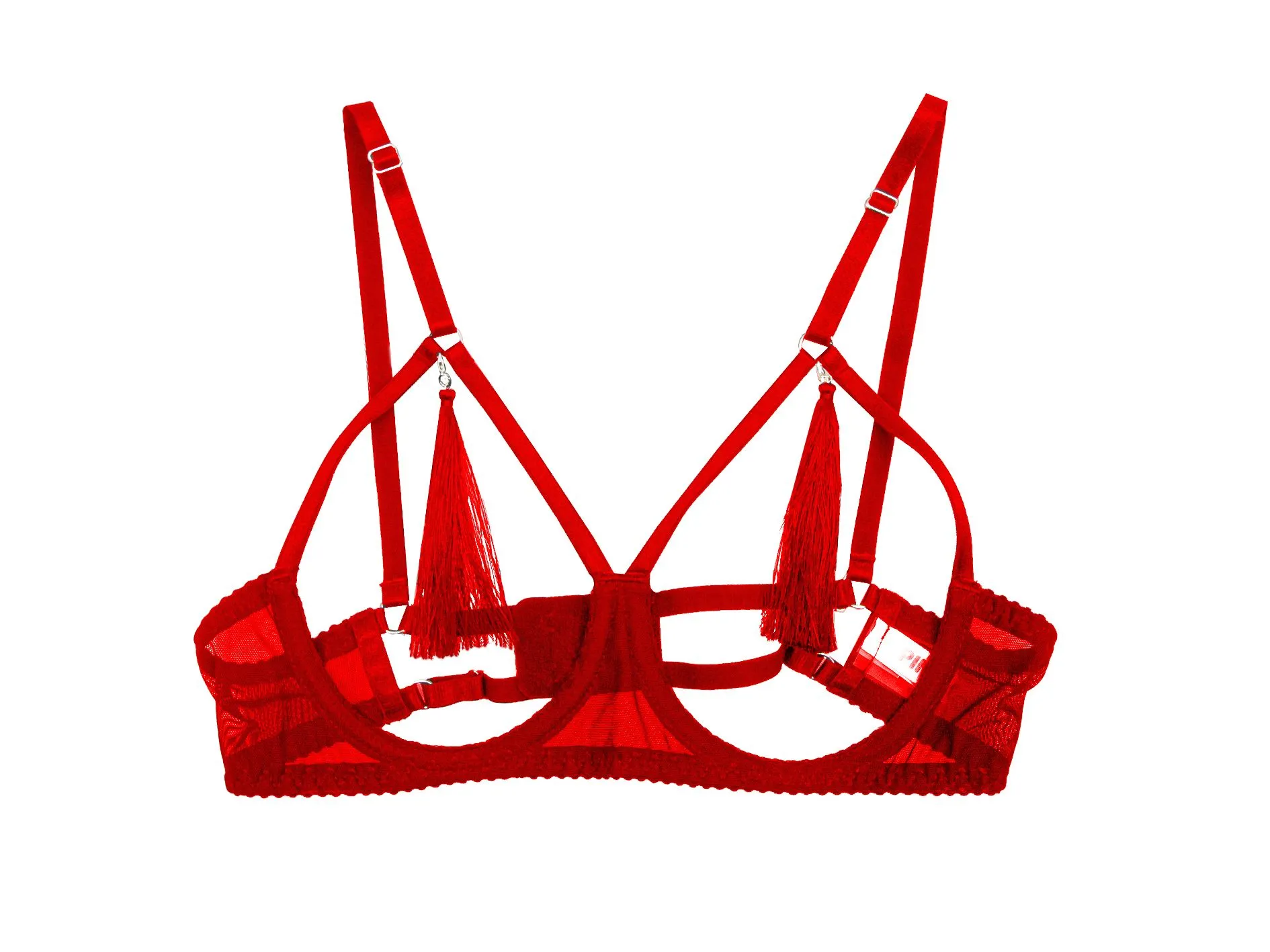 Бюст PinkRabbit с кисточками, красный