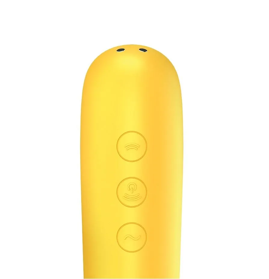вакуум-волновой бесконтактный стимулятор клитора satisfyer dual love, жёлтый в 
