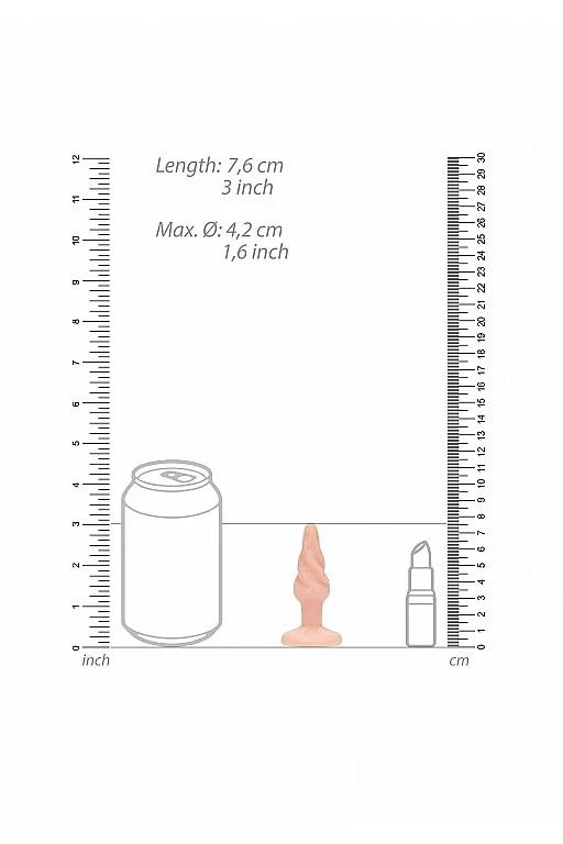 plu004fle: анальная пробка rounded - 3 inch в 