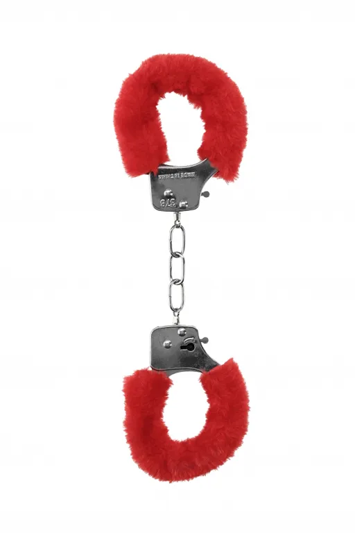 металлические наручники с меховой обивкой pleasure handcuffs furry в 