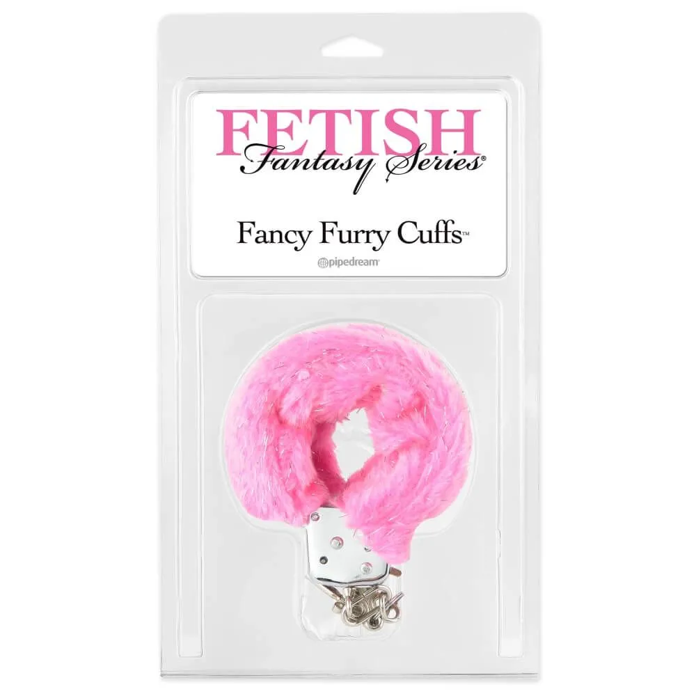 наручники декоративные с мехом pipedream fancy furry cuffs, розовые в 