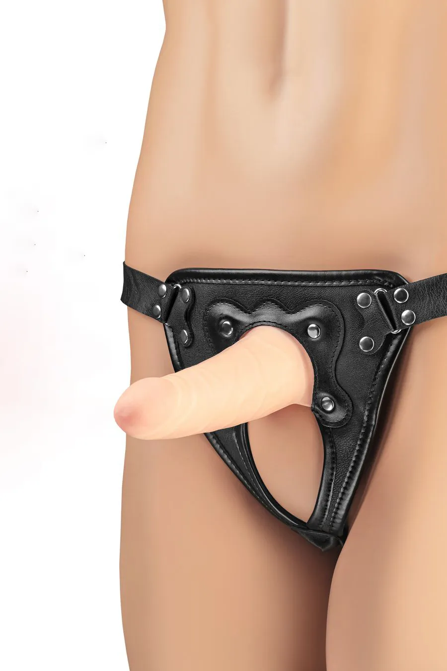 фаллопротез realstick strap-on oberon, tpe, телесный, 14 см в 