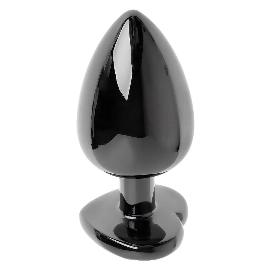 анальная пробка lovetoy rosebud heart, с синим камнем в 