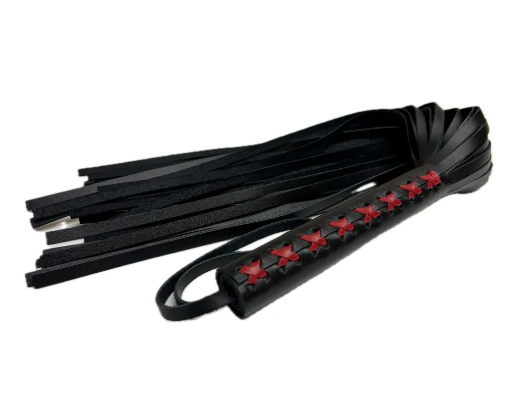 плеть кожаная с красным плетением 6019-1ars в 