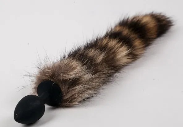 пробка черная силиконовая с полосатым хвостом 47166-mm в 