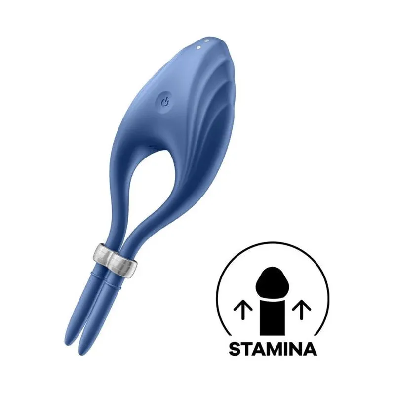 эрекционное кольцо (лассо) duelist с вибрацией (тёмно-синий) в 