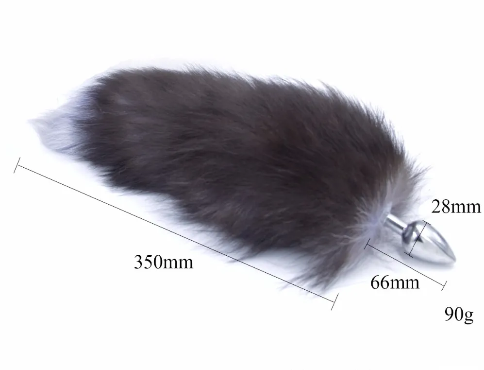 анальная пробка металлическая с хвостом королевская лиса 47077-mm в 