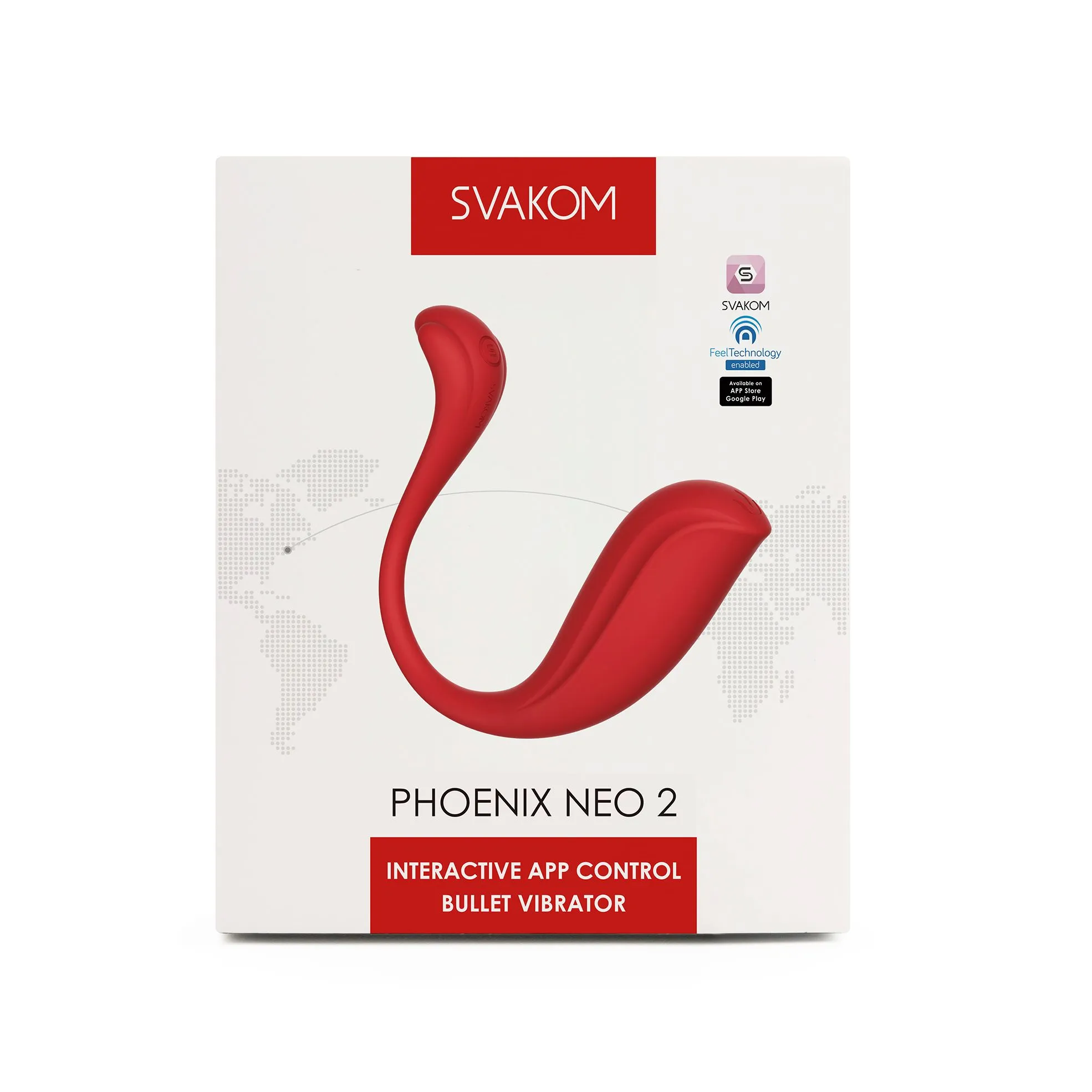 вибромассажер svakom phoenix neo 2, красный в 