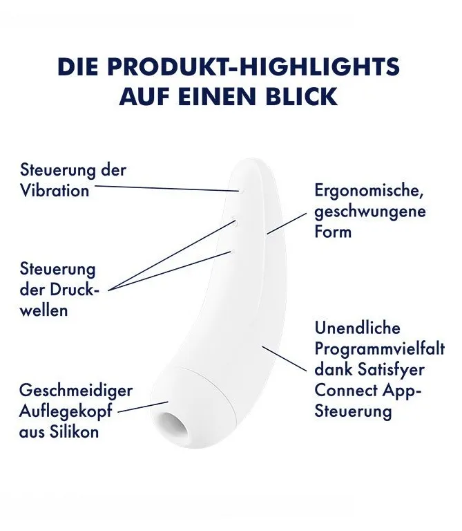 вакуумно-волновой стимулятор satisfyer curvy 2+ с возможностью управления через приложение - белый в 