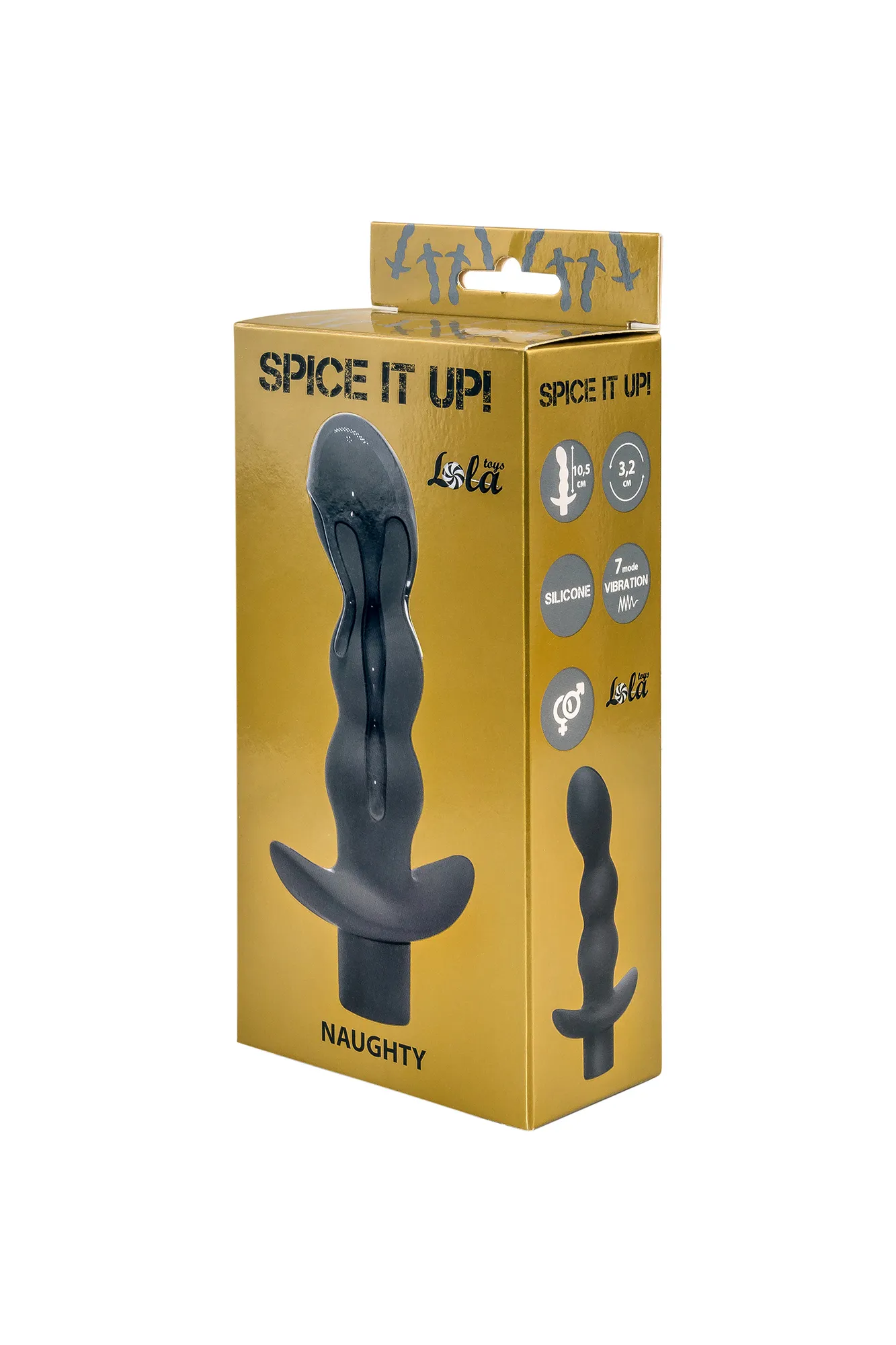 анальная пробка с вибрацией spice it up naughty dark grey 8012-02lola в 