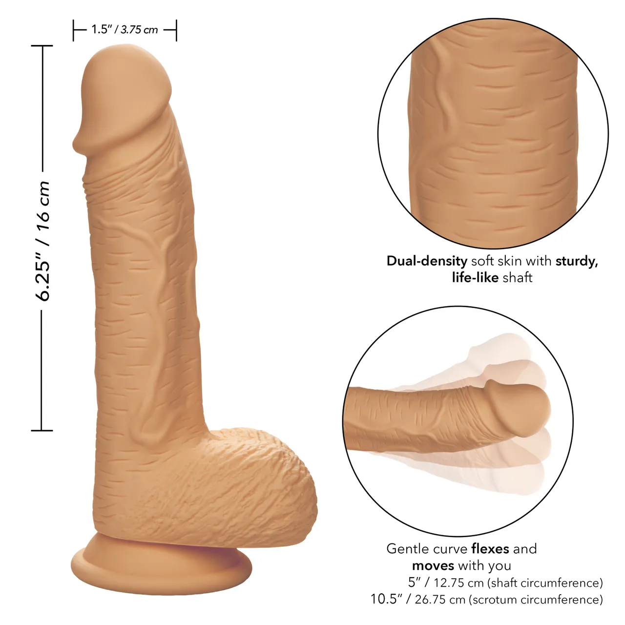 фалоимитатор dual density silicone studs (16 х 4 см.) в 