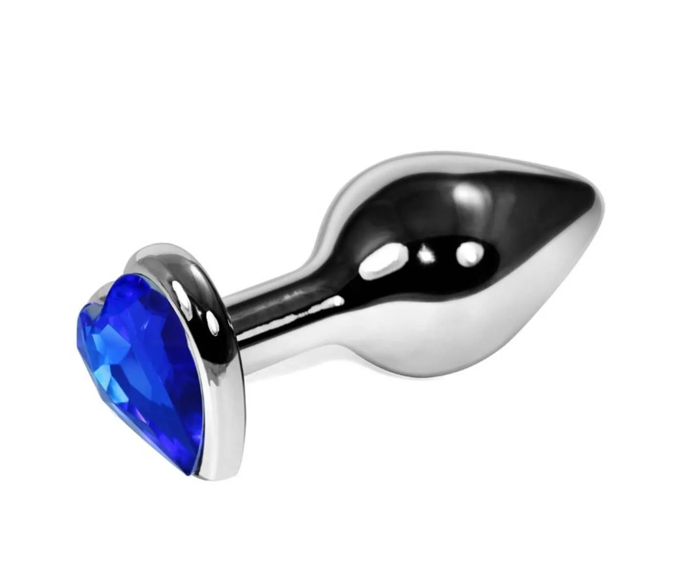 анальная пробка lovetoy rosebud heart, с синим камнем в 
