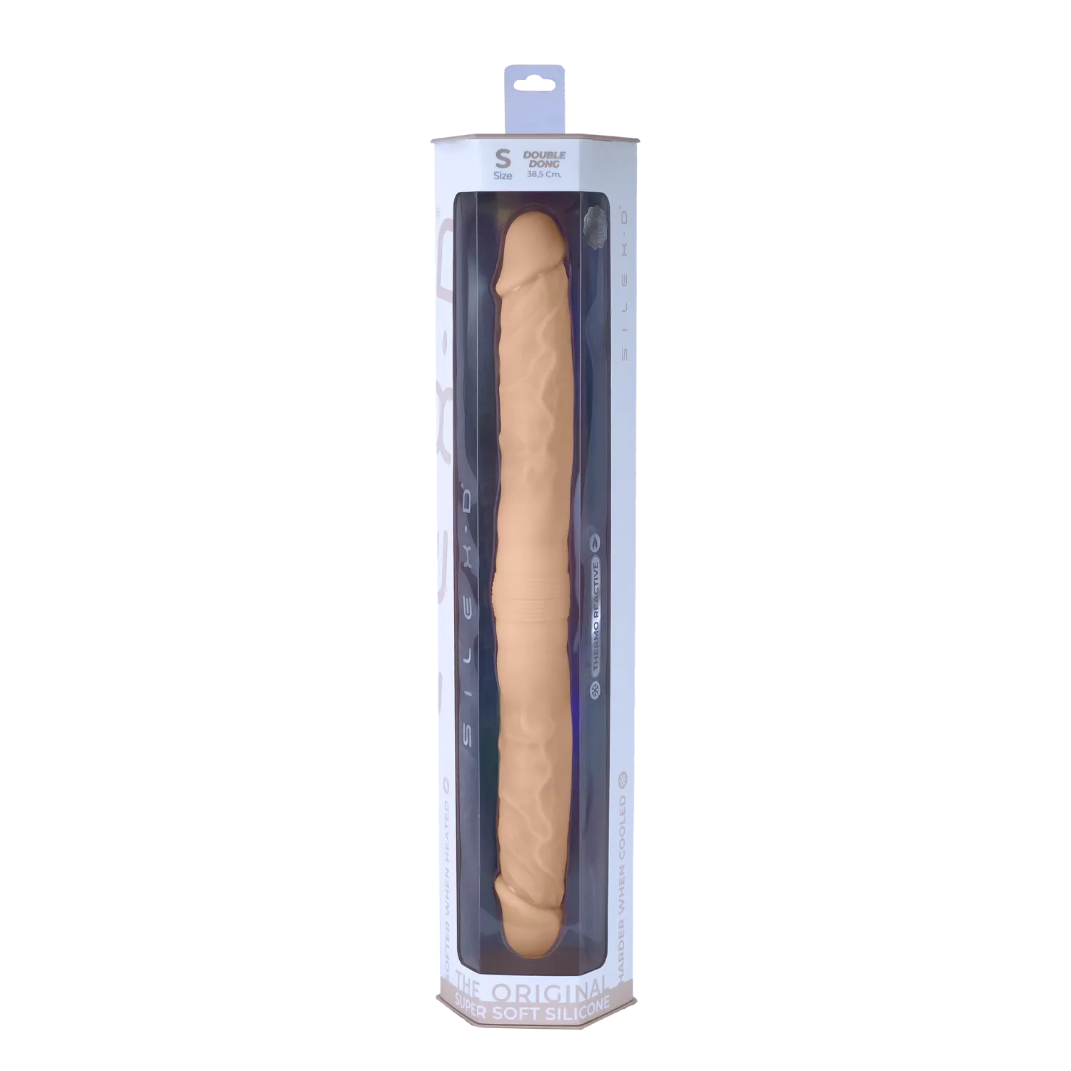 фаллоимиатор термоактивный из silexpan 15" двухголовый 222073al в 