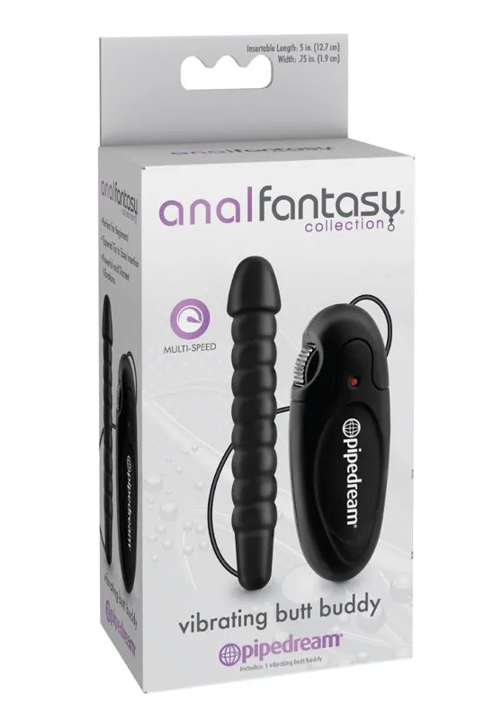 анальный стимулятор pipedream, vibrating butt buddy, чёрный, с вибрацией в 