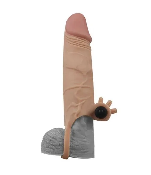 насадка на член lovetoy pleasure x-tender 7 inch, с вибрацией в 