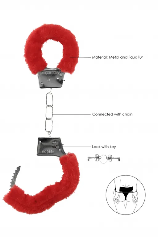 металлические наручники с меховой обивкой beginner's handcuffs furry в 