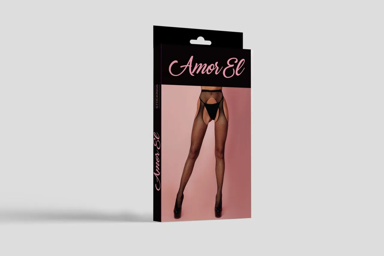 Эротическое чулки с поясом в стразах (s/l) в 