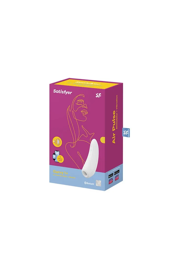 вакуумный массажер с вибрацией satisfyer curvy 1 plus white 001845sa в 