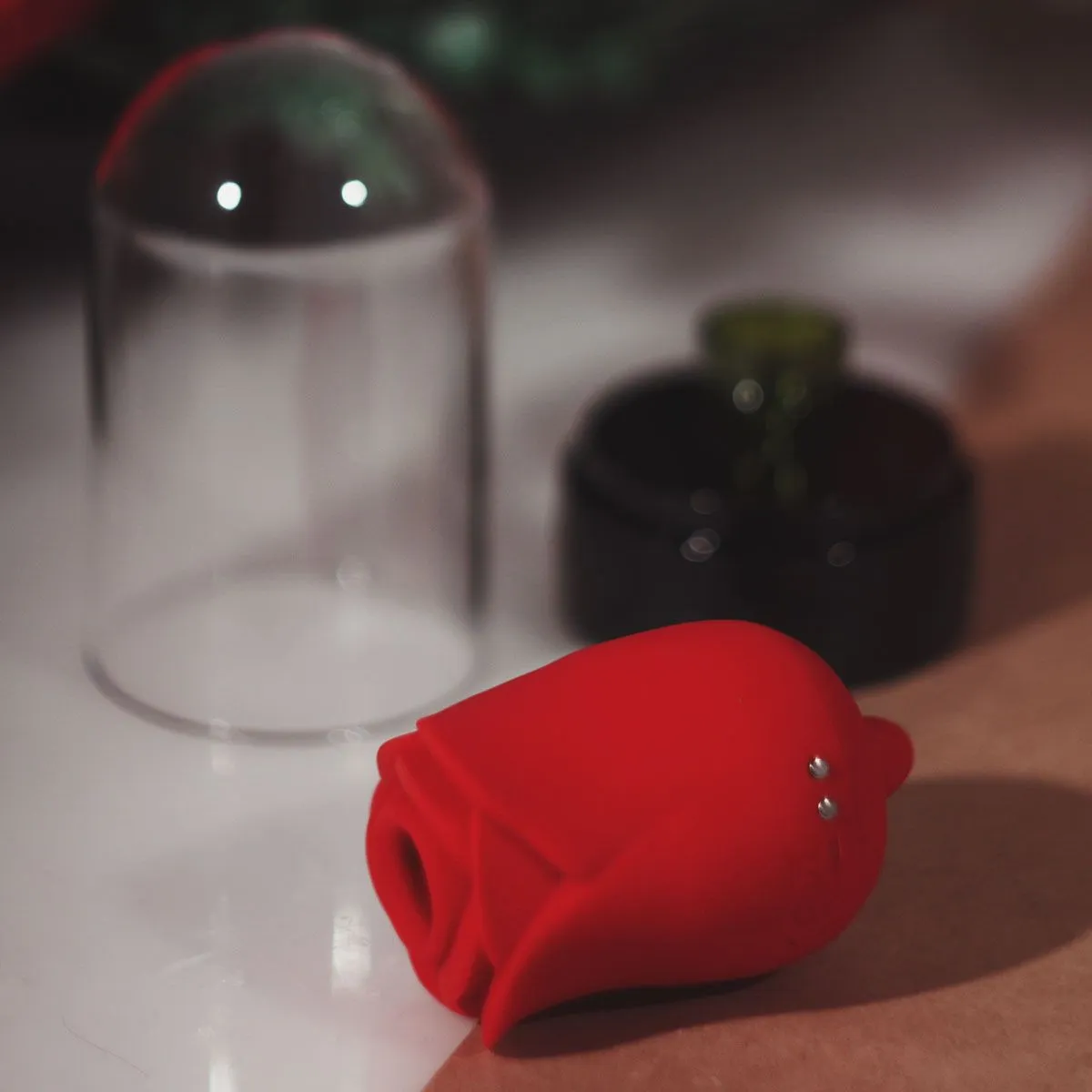 вибромассажер роза, красный в 