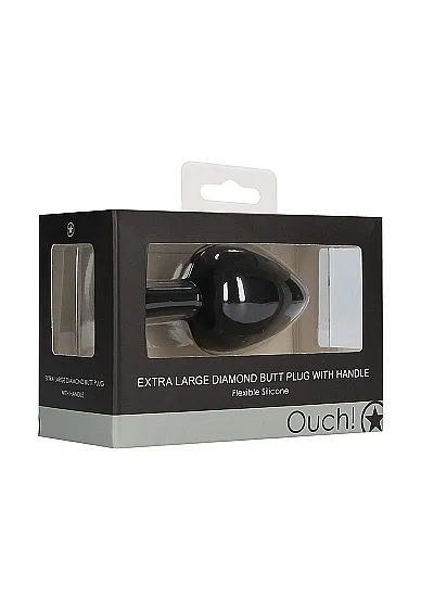 Анальная пробка для ношения с кристаллом  Diamond Butt Plug With Handle