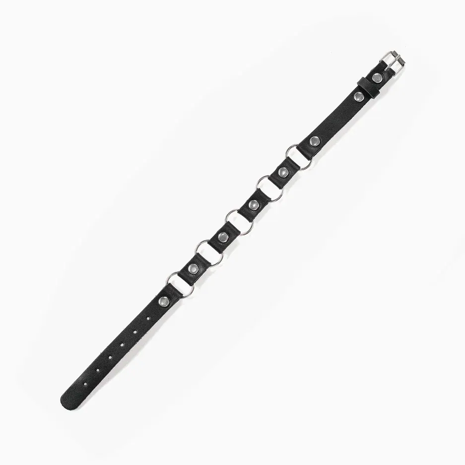 чокер pink rabbit кожаный с кольцами в 