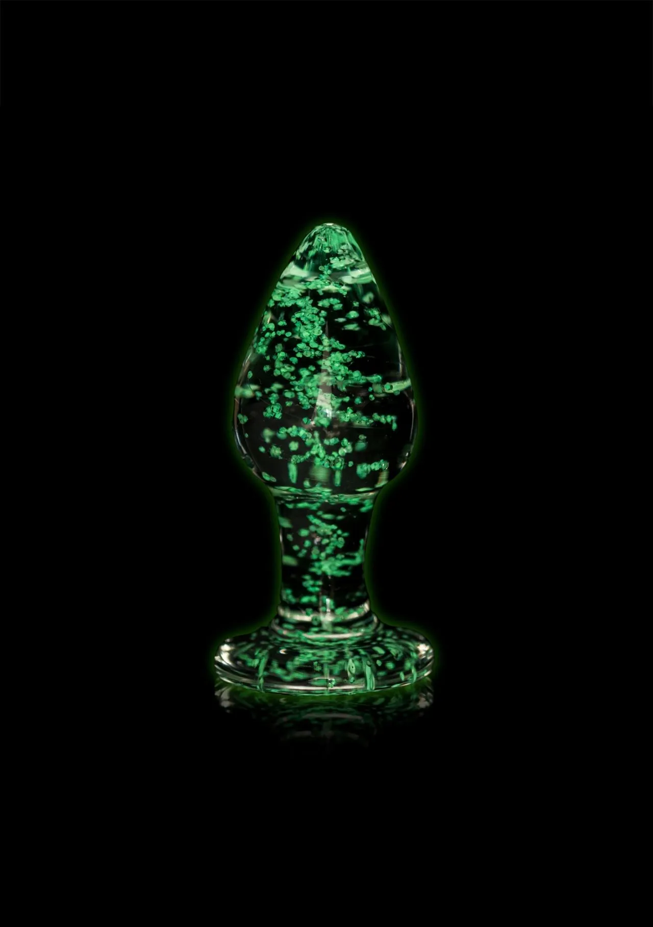 анальная пробка glass butt plug - glow in the dark - large -  clear в 