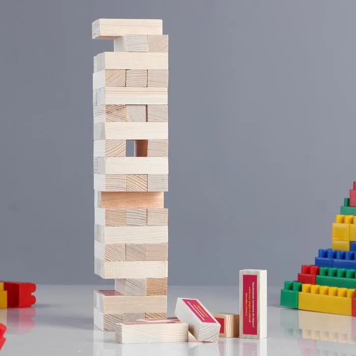 падающая башня "правда или действие" 54 бруска в 