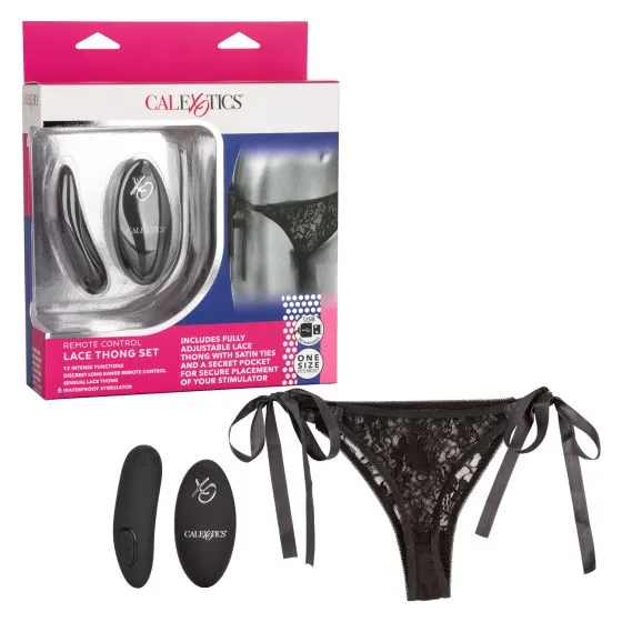 Трусики с вибромассажером для стимуляции клитора Remote Control Lace Thong Set