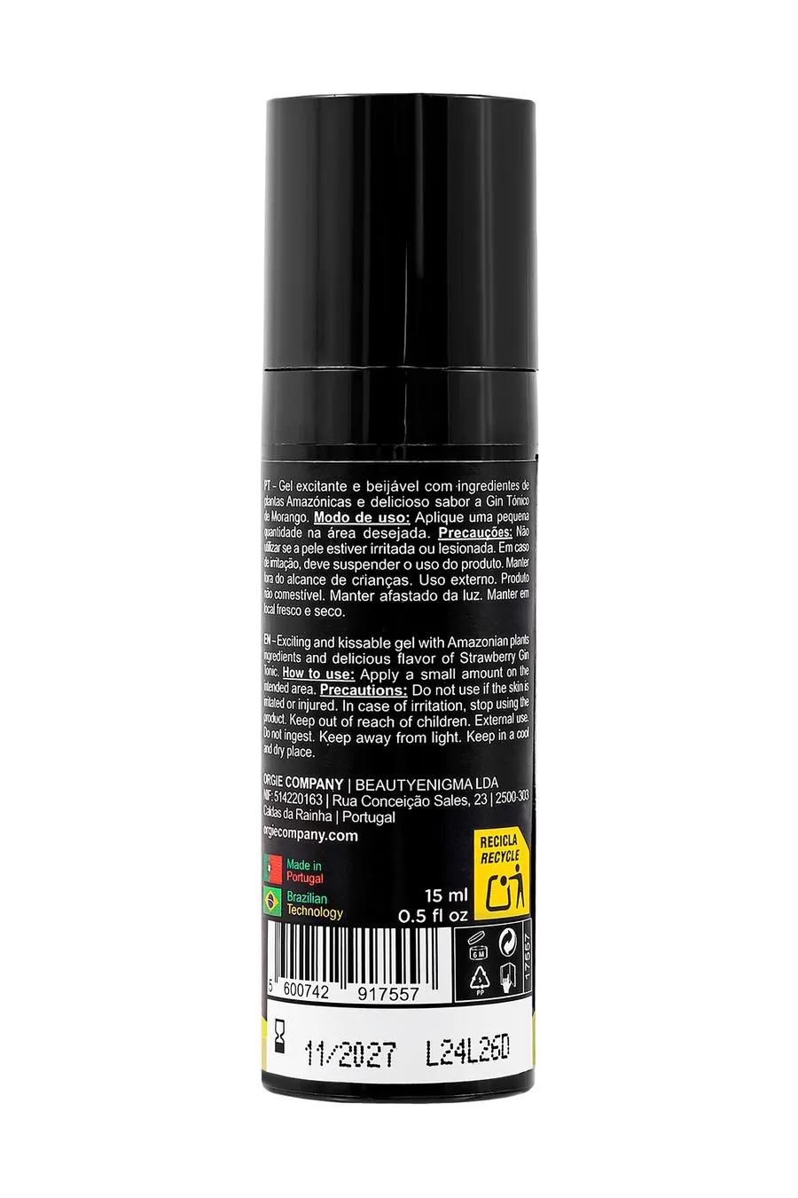 съедобный гель с эффектом вибрации orgie dual vibe! lemon gin and tonic, со вкусом джин-тоник, 15 мл в 