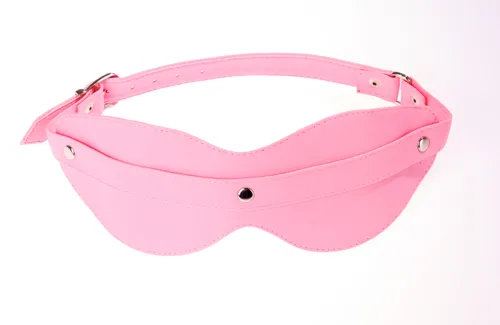 маска на глаза из искусственной кожи розовая 5015-4 в 