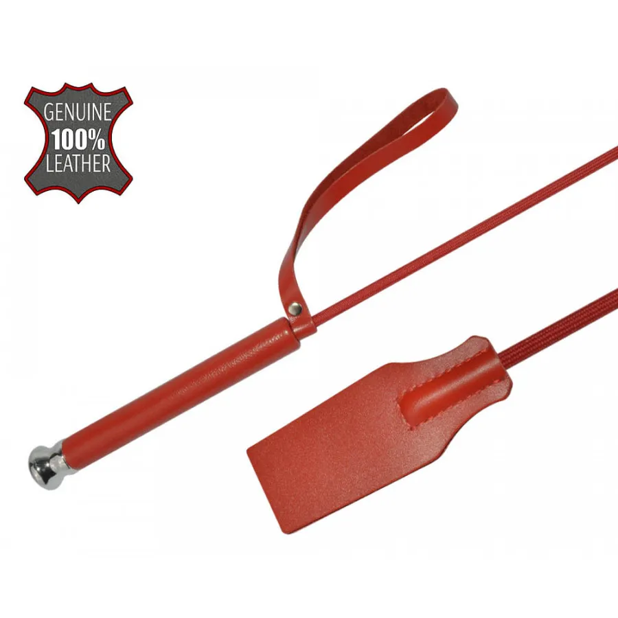 стек красный с деревянной рукоятью и шлепком на конце, общая длина 70 см 3030-2 в 