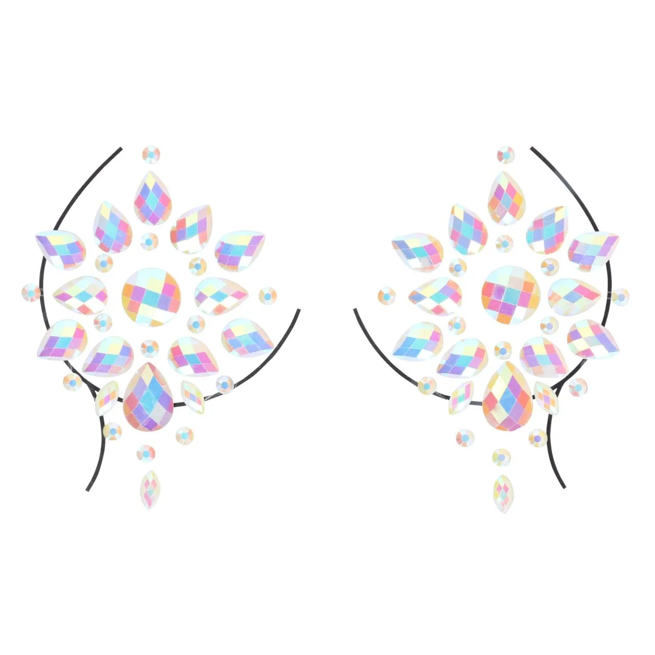 декоративное украшение (камни) на клеевой основе body jewelry stickers - nipples - glow in the dark в 