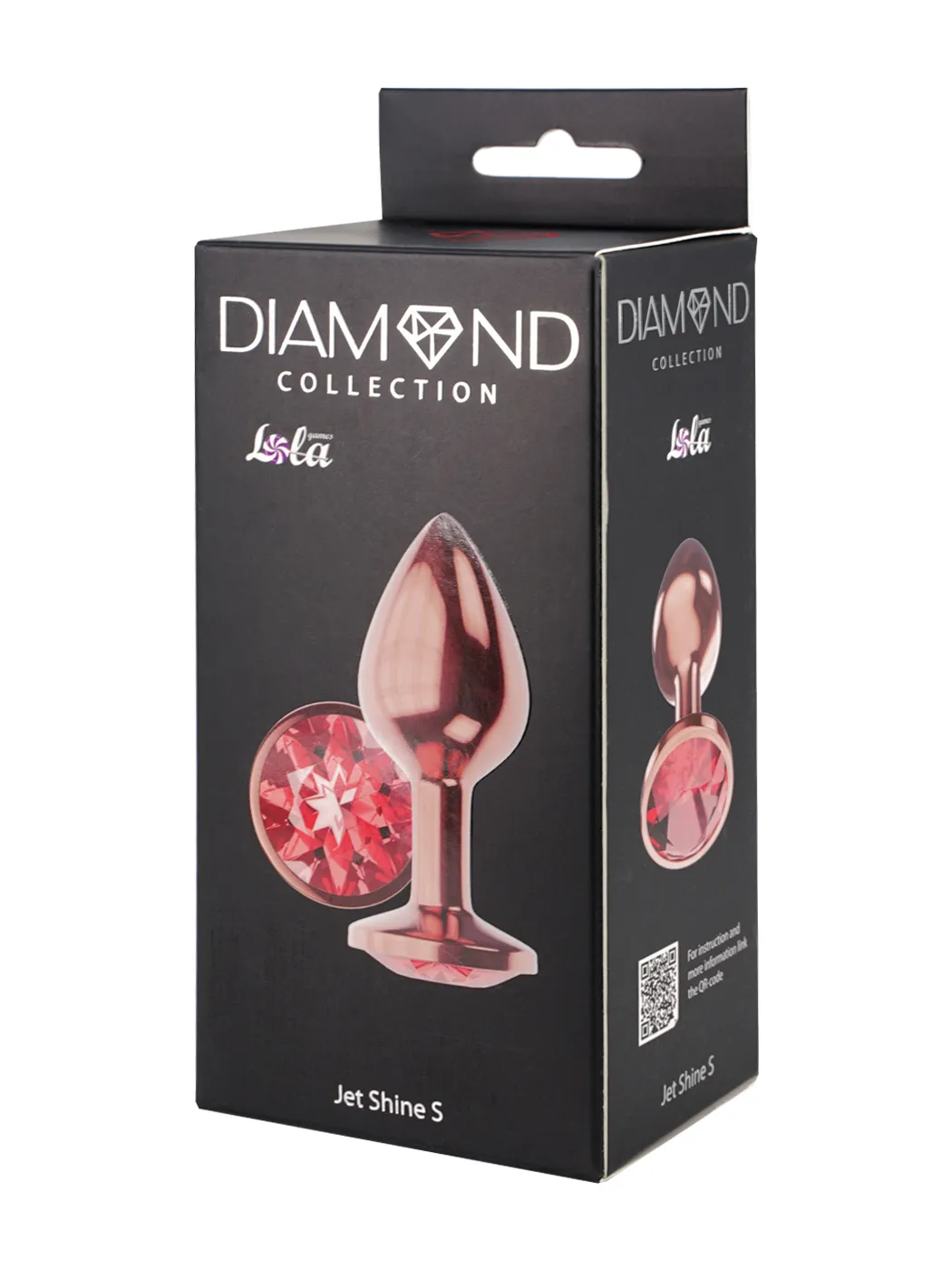 анальная пробка diamond ruby shine s розовое золото 4024-01lola в 
