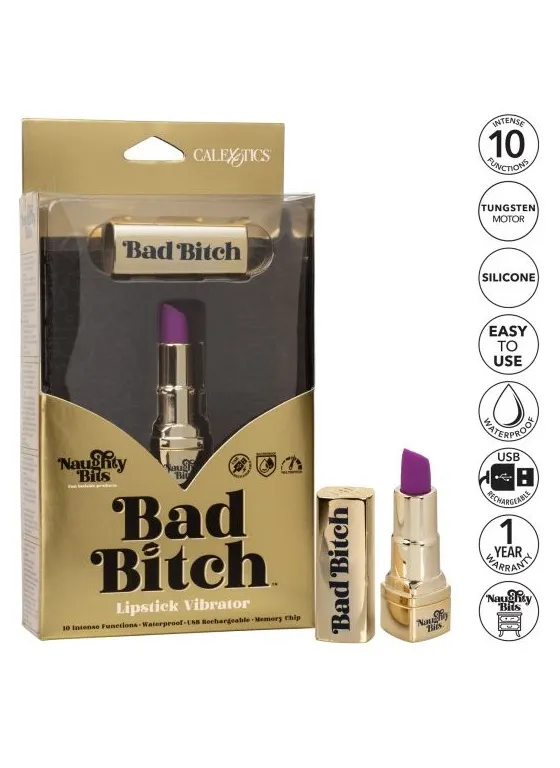 перезаряжаемый миниатюрный вибромассажер в виде помады naughty bits bad bitch lipstick в 
