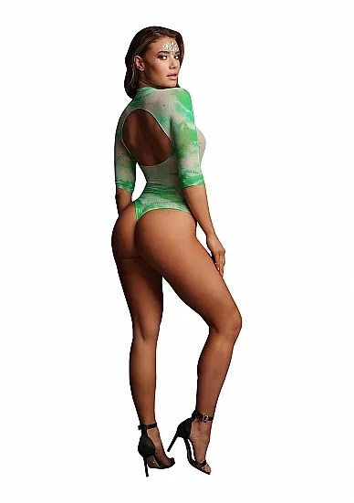 Эротическое боди с рукавами 3/4 и наклейкой - o/s в 