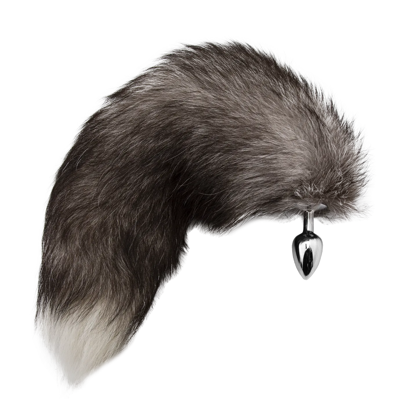 Пробка анальная со съемным серым хвостом