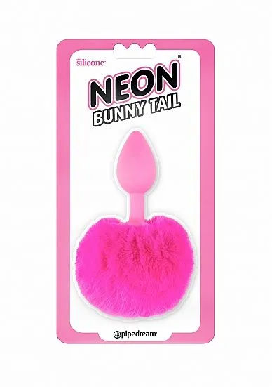 анальная пробка с меховым хвостом, розовая в 