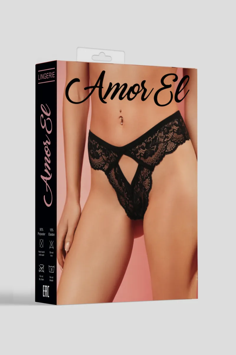 Эротическое ажурные трусики-танго с вырезами в 