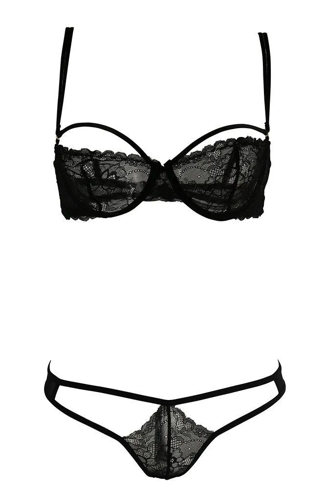 Эротическое комплект rene rofe 532131 черный, 44-46 в 