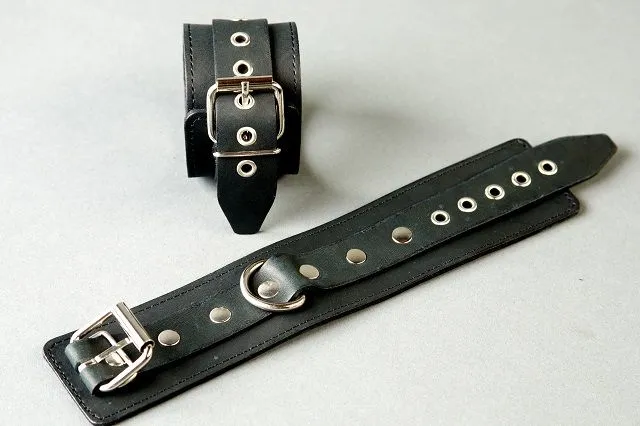 наручники декоративные подиум узкие, черные в 