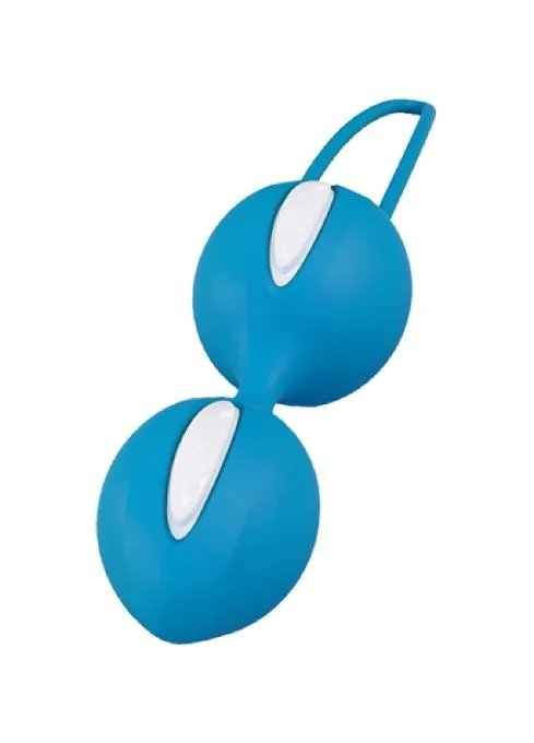 вагинальные шарики fun factory smartballs duo, ярко-голубые в 