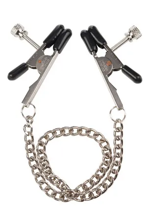 зажимы-прищепки (украшения) для сосков с цепочкой nipple play bull nose nipple jewelry в 