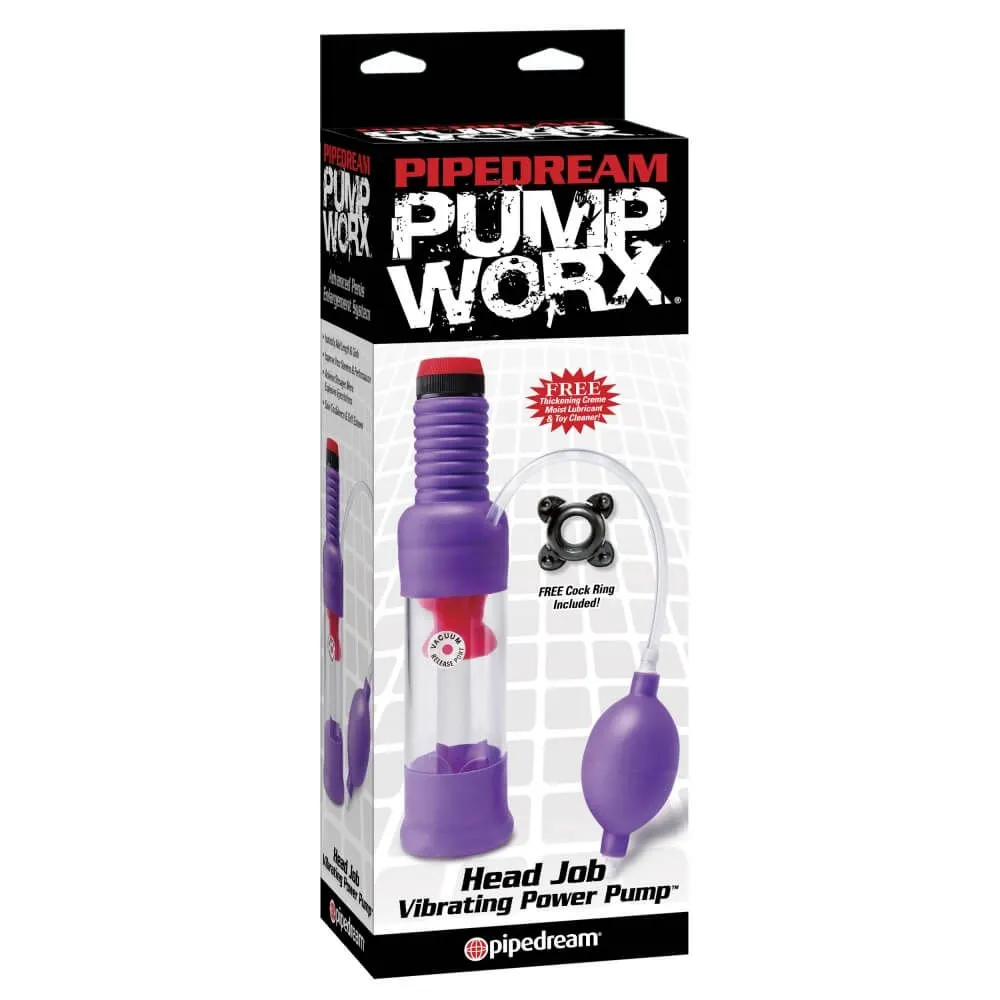 вакуумная помпа pipedream head job vibrating power pump, фиолетовая в 